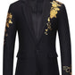 Veste de Costume d'Affaires avec Estampage à Chaud, coloris Noir