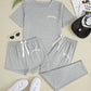 Pyjama Femme 3 Pièces Noir – T-Shirt, Short & Pantalon Long, Ensemble Polyvalent et Confortable pour la Nuit