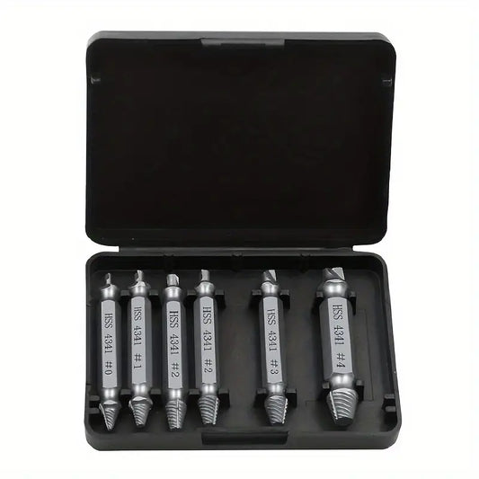 Extracteurs de Vis Endommagées en Acier HSS 4341 – Coffret de 5 Pièces pour Perceuse – Collection Boîtes à Outils et Accessoires