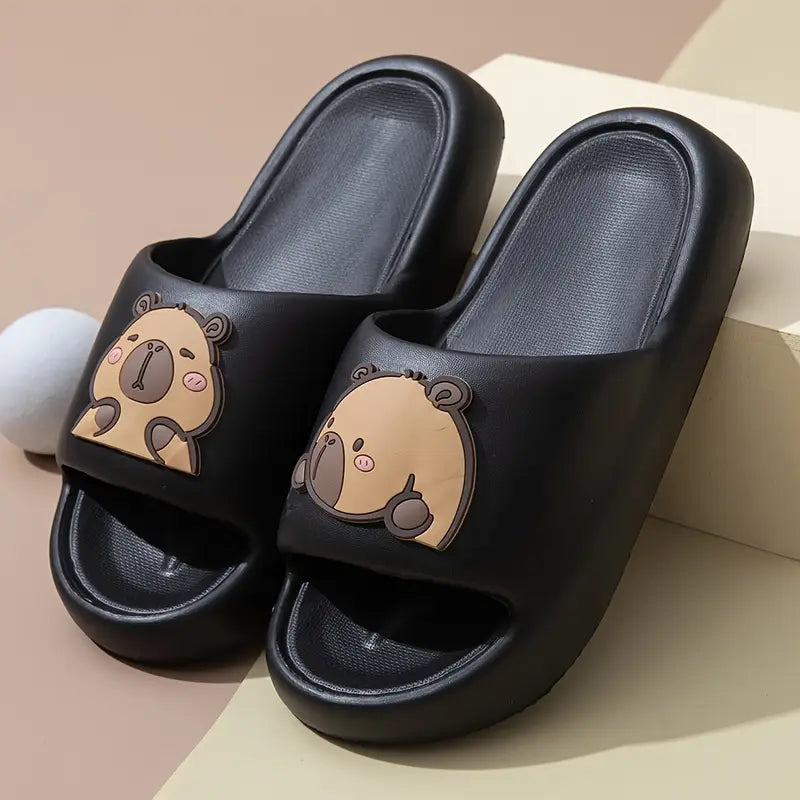 Sandales fille antidérapantes avec motif ours – Pantoufles d’été confortables et légères