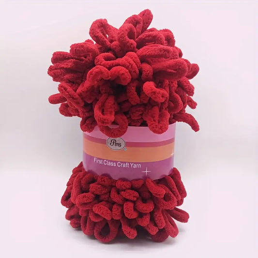 Laine Velours Looping Multicolore – Fil Épais Facile à Tricoter au Doigt pour Couvertures et Crochet DIY