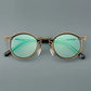 Lunettes homme rondes rétro – Monture dorée et noire élégante avec verres transparents