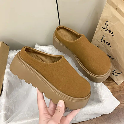 Mules fille en cuir PU – Sabots décontractés à semelle épaisse antidérapante