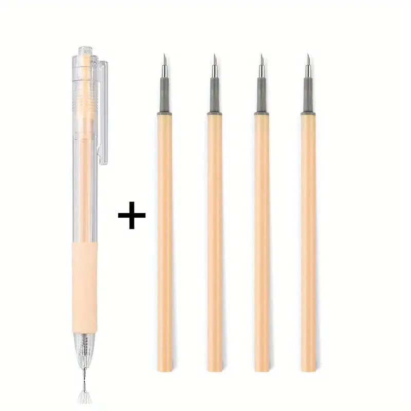 Stylo gel rose avec 4 recharges – Écriture fine 0.5 mm pour bureau, école ou bullet journal