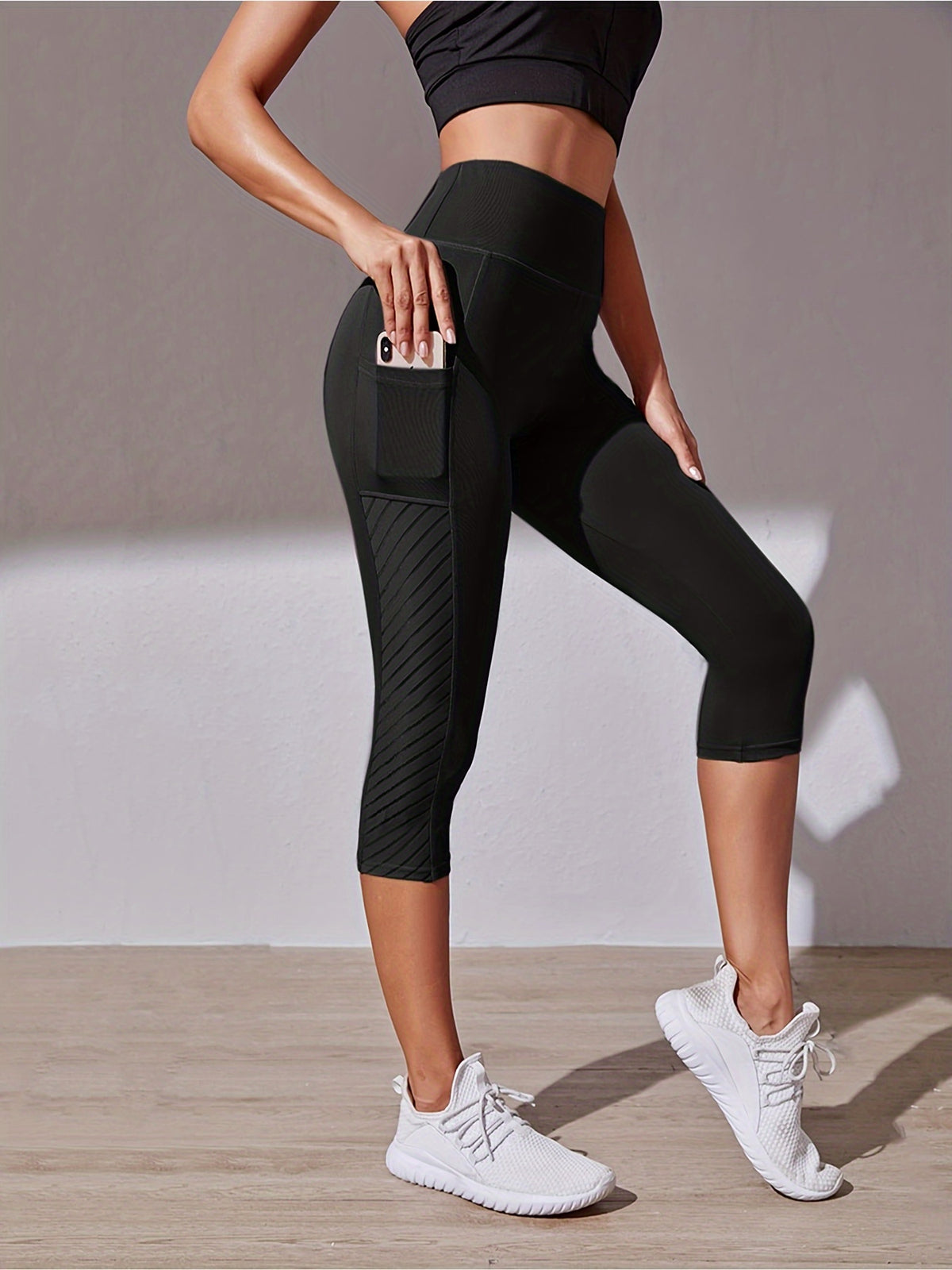 Pantalon Capri de Sport de Levage de Hanche de Contrôle de Ventre