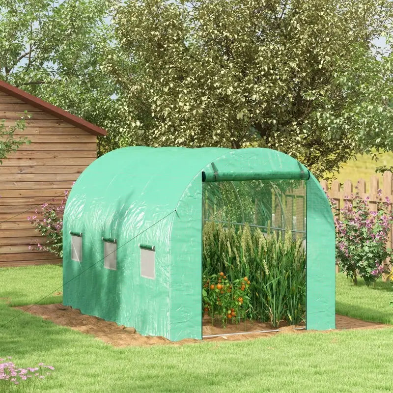 Serre de Jardin Tunnel 3x2m Serre Maraîchère avec Bâche Renforcée et Fenêtres d’Aération pour Potager