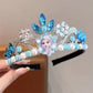 Couronne Reine des Neiges fille – Diadème princesse bleu pour déguisement et fête