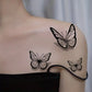 Tatouage Éphémère Papillons Noirs – Motif Fin et Élégant pour Poignet, Nuque ou Épaule