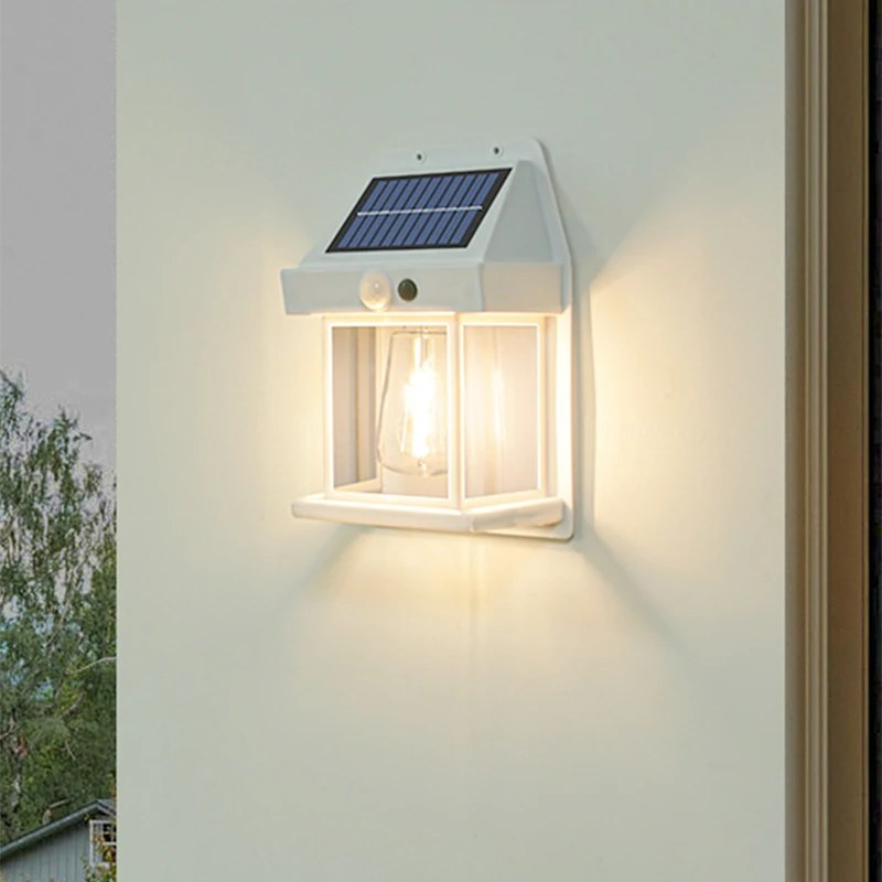 Applique Solaire Extérieure à Détecteur de Mouvement, Lanterne LED Sans Fil