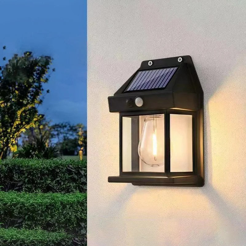 Applique Solaire Extérieure à Détecteur de Mouvement, Lanterne LED Sans Fil