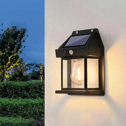 Applique Solaire Extérieure à Détecteur de Mouvement, Lanterne LED Sans Fil