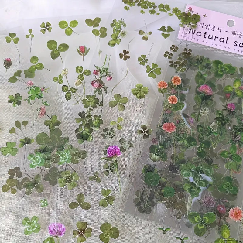 Stickers Fleurs Marguerites – Autocollants Transparents Naturels pour Papeterie, Scrapbooking, Journaling et DIY
