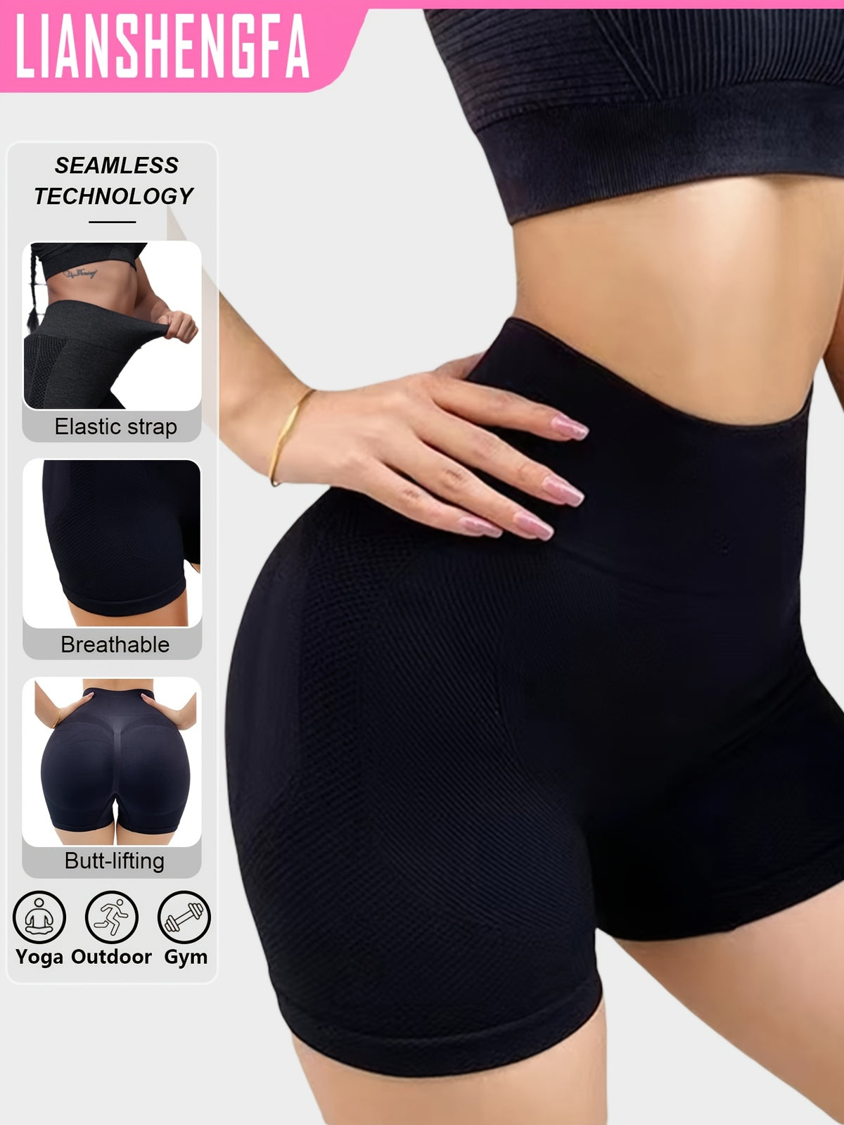 Leggings de Yoga Sans Couture Taille Haute Effet Remonte-Fesses