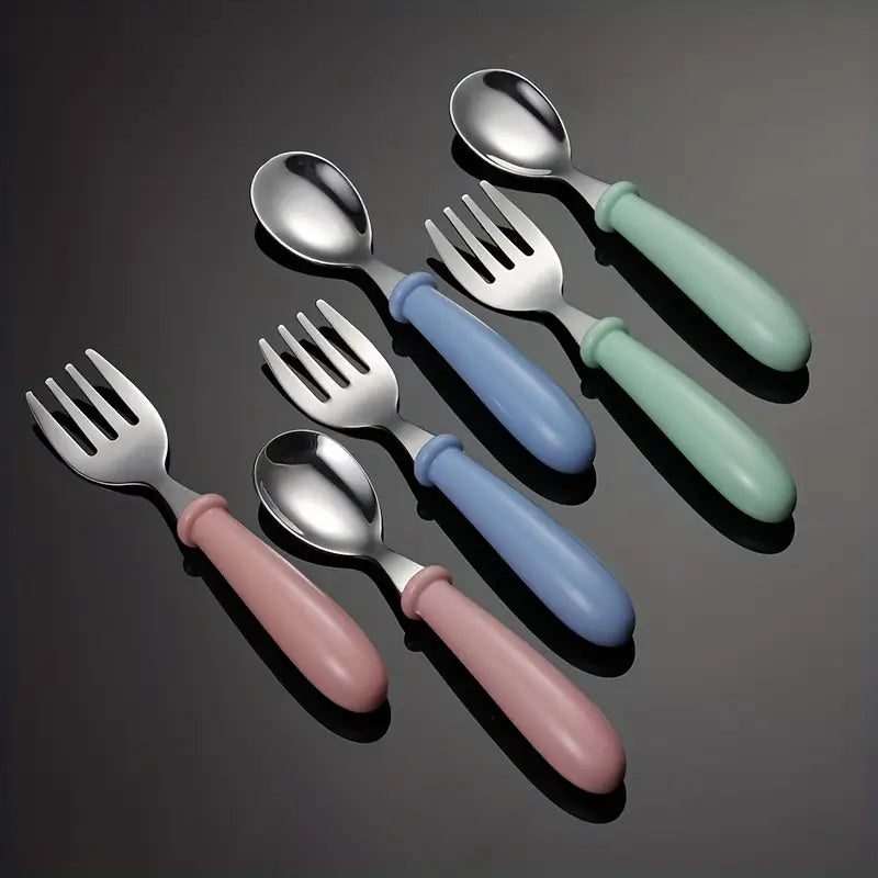 Coffret couverts bébé personnalisés – Cuillère et fourchette en inox avec étui