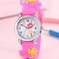 Montre Enfant Fille Rose avec Motifs Fleurs – Bijou Ludique et Coloré pour Apprendre l’Heure