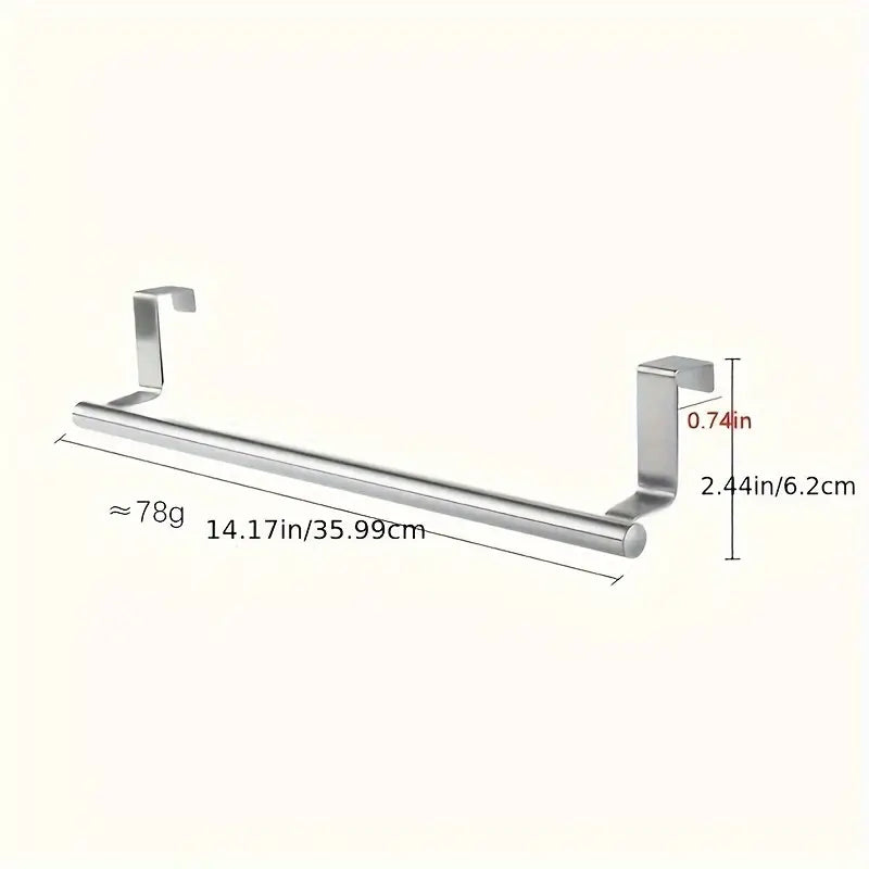 Porte-Serviette à Suspendre Sans Perçage – Barre en Acier Inox pour Porte de Placard ou Salle de Bain