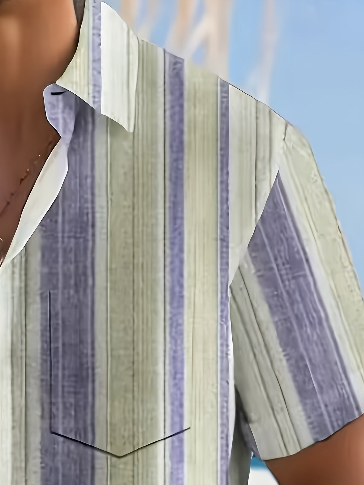 Chemise décontractée à rayures pour homme