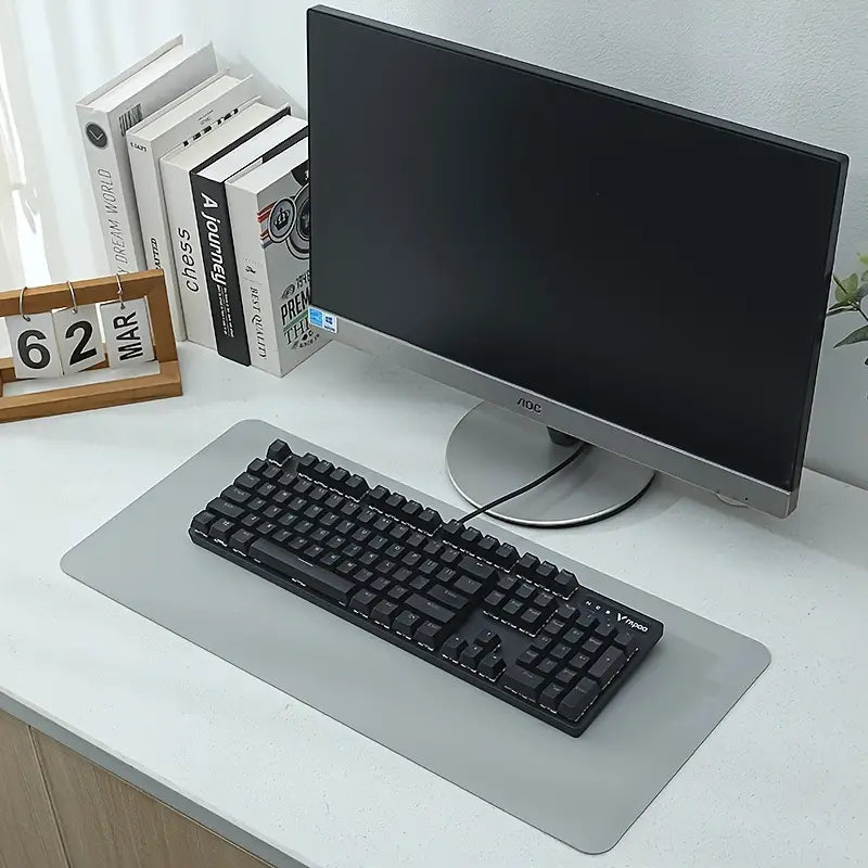 Tapis de bureau antidérapant grand format – Surface lisse pour clavier et souris