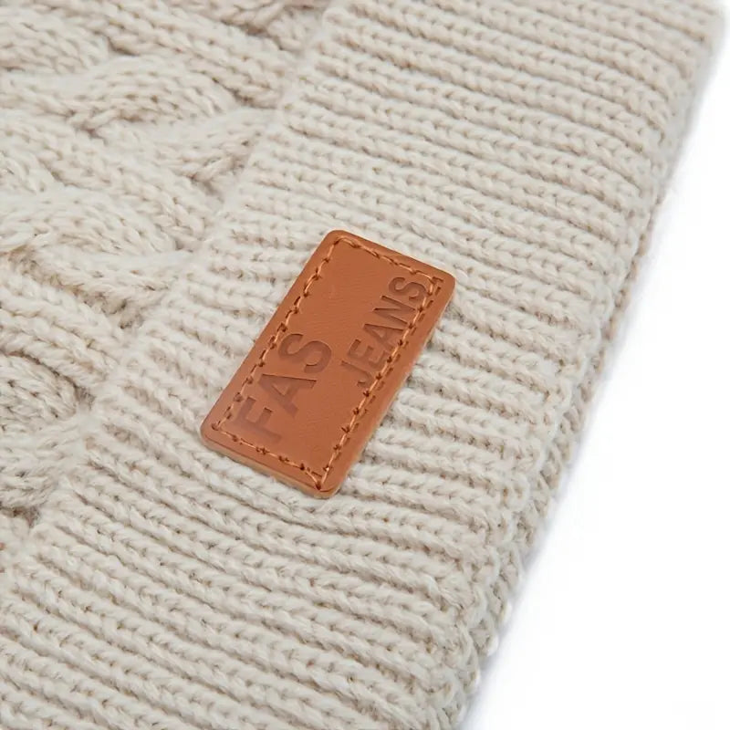Bonnet Tricot Bébé Fille avec Pompons Fourrure – Chapeaux et Casquettes Enfant Hiver Chaud & Doux