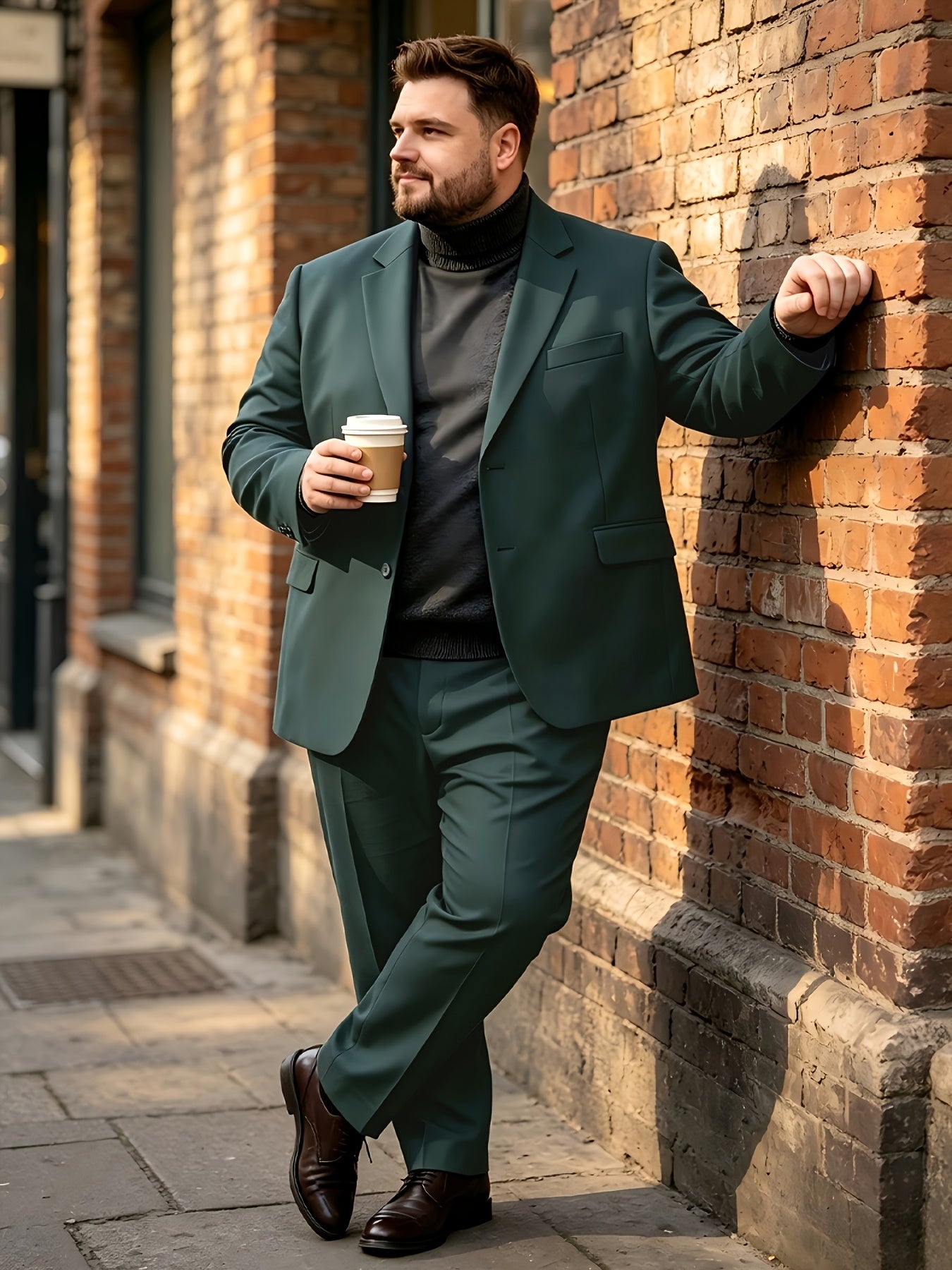 Costume 2 pièces uni pour homme grande taille