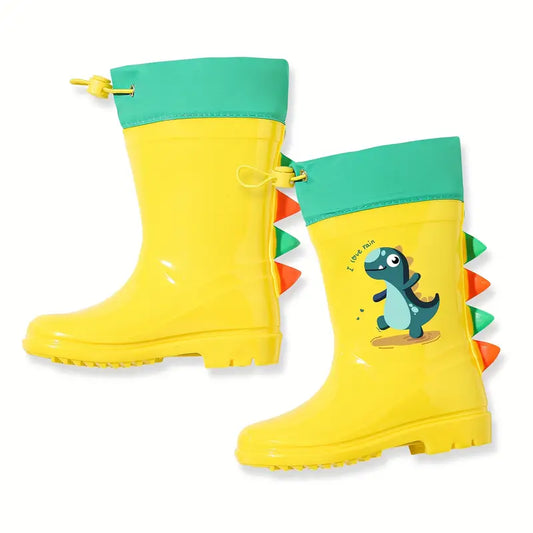 Bottes de pluie garçon bleues motif dinosaure – Bottes imperméables antidérapantes pour enfants