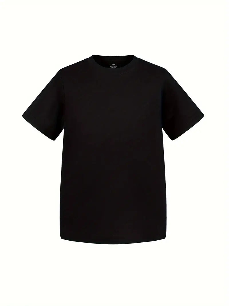 T-shirt basique garçon bleu – Haut coton uni confortable et tendance