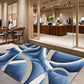 Tapis Moderne Géométrique Bleu – Doux et Élégant pour Salon, Chambre ou Bureau