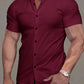 Chemise élégante et décontractée à manches courtes, coloris Bodreaux