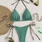 Haut de Bikini Femme Triangle – Bretelles Léopard à Nouer, Look Sauvage et Raffiné