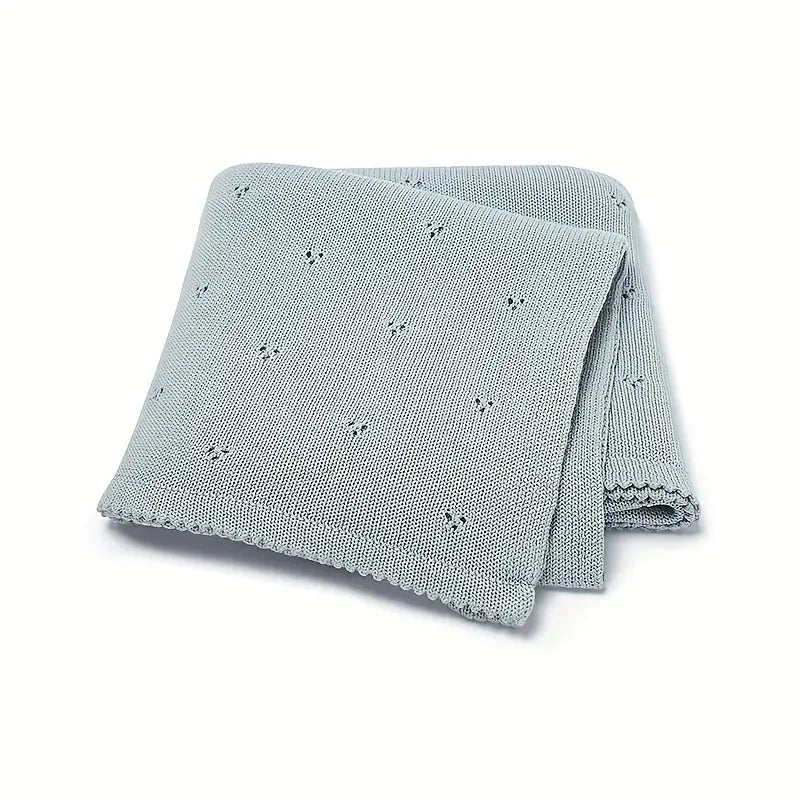 Couverture Tricot Bébé Douce – Plaid Respirant et Confortable pour Chambre Bébé et Nouveau-né