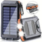 Batterie Externe Solaire 20000mAh – Power Bank avec Lampe Torche LED et Boussole pour Camping et Randonnée