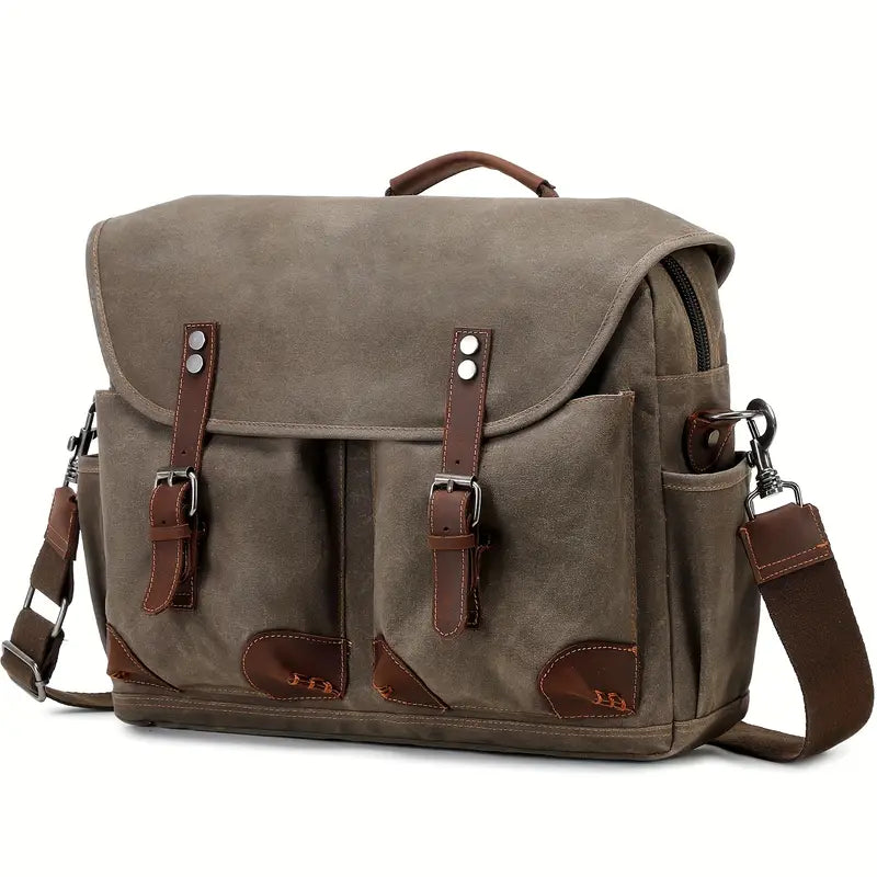 Sac bandoulière homme vintage – Style rétro en toile et cuir, idéal pour le quotidien
