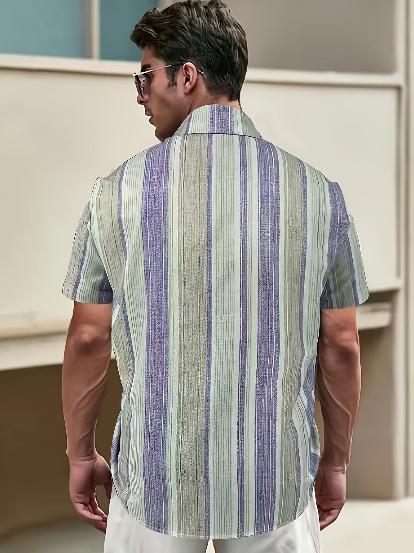 Chemise décontractée à rayures pour homme