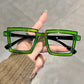 Lunettes homme rectangulaires oversize, coloris Cadre vert