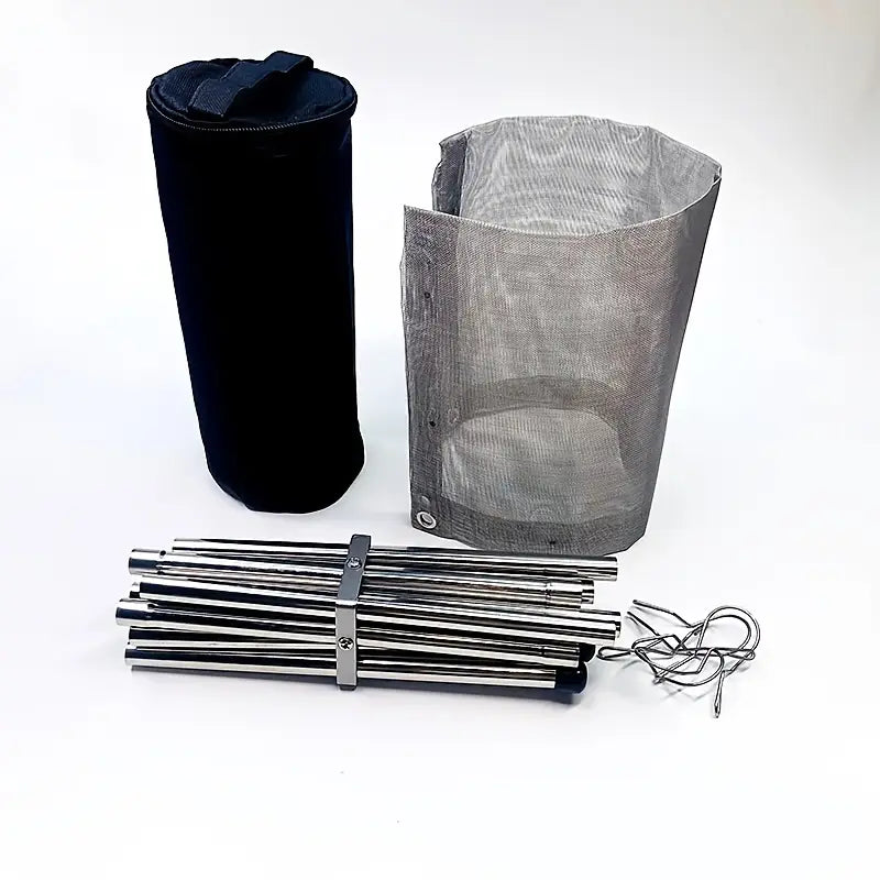 Grille de barbecue pliable avec sac de rangement – Accessoire portable pour pique-nique, camping et cuisine d’extérieur