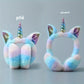Cache-Oreilles Licorne Femme & Enfant – Pliable, Multicolore en Fausse Fourrure, Ultra Doux et Fantaisie