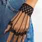 Bracelet gothique dentelle noire avec chaînes – Accessoire de costume élégant et mystérieux pour femme