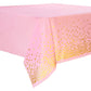 Nappe de Fête Rose avec Motifs Dorés – Décoration de Table Élégante pour Anniversaire, Mariage et Réceptions