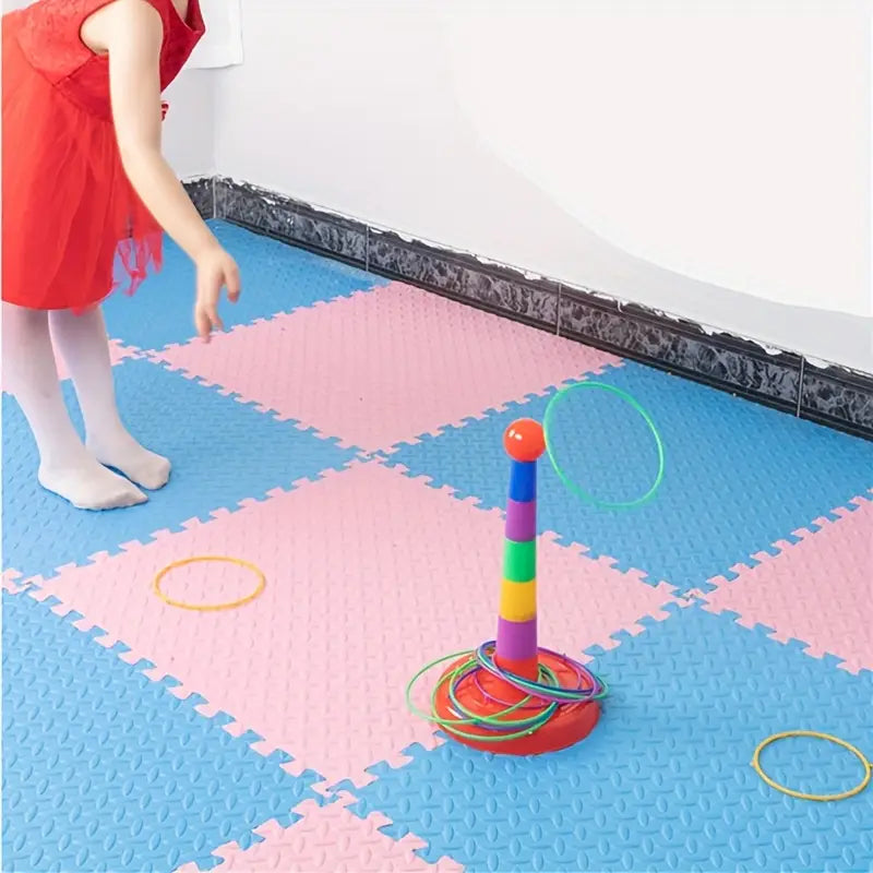 Jeu de lancer d’anneaux colorés avec cônes – Jeu d’adresse et de motricité pour enfants