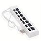 Hub USB 4/7 Ports avec Interrupteurs Individuels – Multiprise USB 2.0/3.0 Haute Vitesse pour PC, Ordinateur Portable et Périphériques