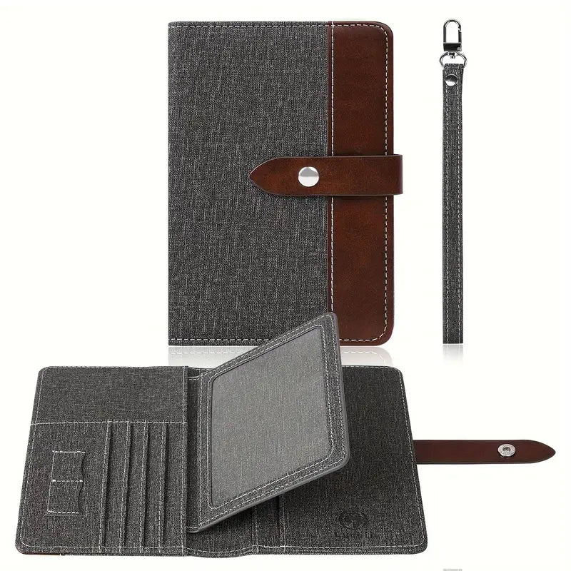 Protège-passeport homme en tissu et simili cuir Élégant, résistant et idéal pour voyager avec style