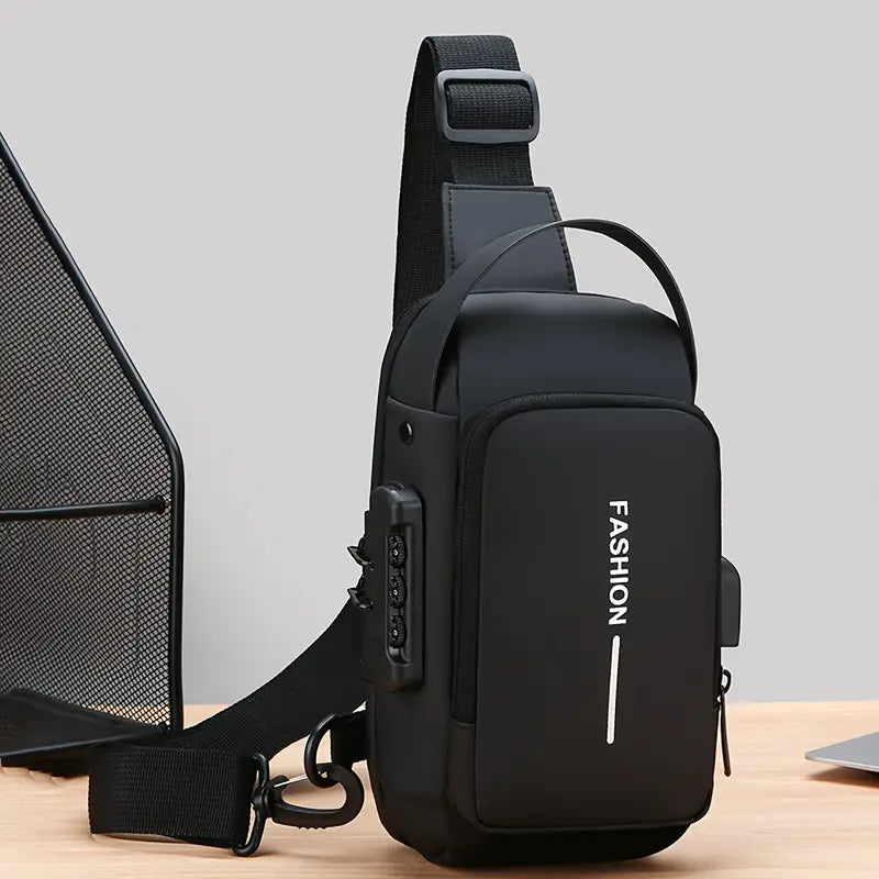 Sac bandoulière homme imperméable avec port USB – Design moderne et grande capacité