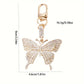 Porte-clés papillon doré strass – Breloque élégante et brillante pour femme