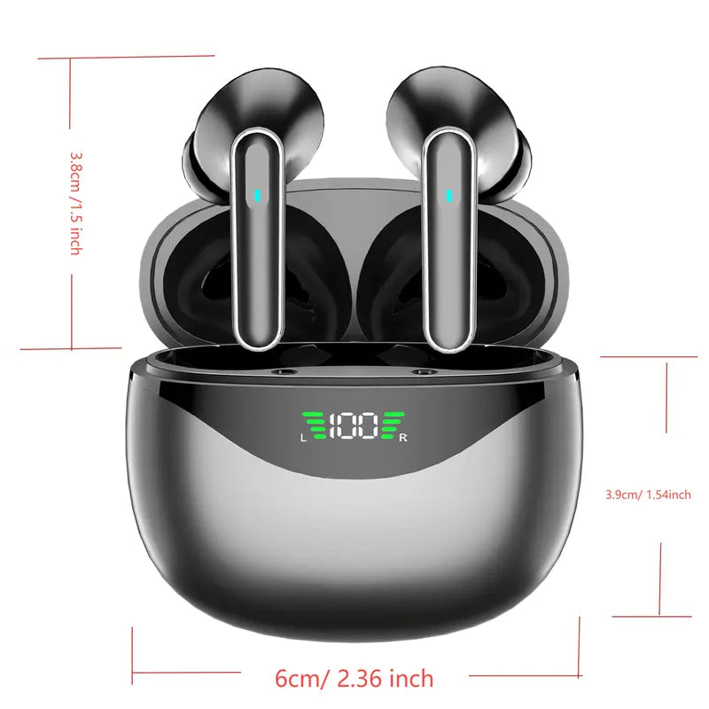 Écouteurs Sans Fil Bluetooth avec Boîtier de Charge LED – Son Stéréo HD et Autonomie Longue