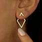 Boucles d’oreilles géométriques femme en métal doré – Design losange minimaliste chic