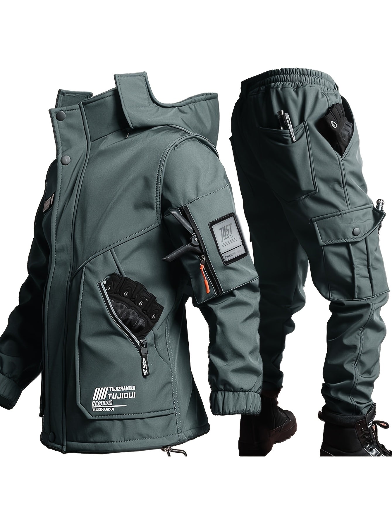 Ensemble d'hiver chaud en polaire épaisse pour hommes
