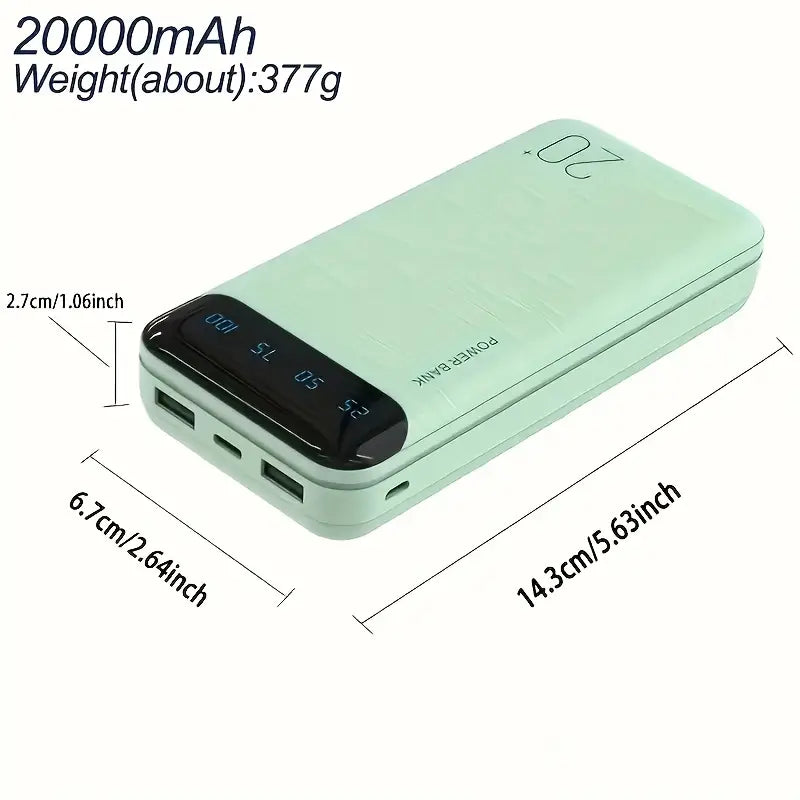 Power Bank 10000/20000mAh – Batterie Externe Haute Capacité avec Écran LED et Charge Rapide