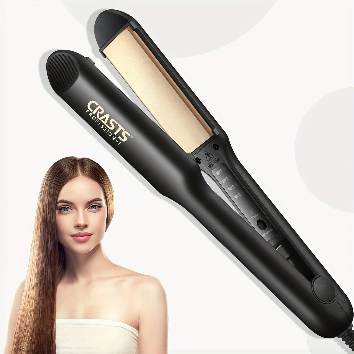 Lisseur Cheveux Professionnel CRASTS – Plaques Céramique & Température Réglable jusqu’à 230°C