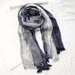 Écharpe homme à rayures bordeaux et beige – Foulard léger à franges pour style élégant et décontracté