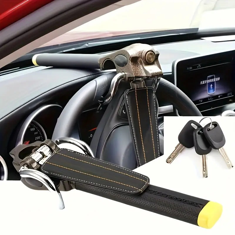Antivol Voiture Barre de Volant avec Clé – Dispositif de Sécurité Anti-vol Renforcé pour Protection Véhicule